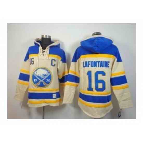 NHL Jerseys Buffalo Sabres #16 Lafontaine Blue-Cream[Pullover Hooded Sweatshirt Patch C]
